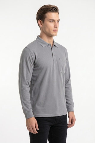 Dynamo Erkek Mevsimlik Polo Yaka Cepli Sweatshirt Bgl-st05366 Gri