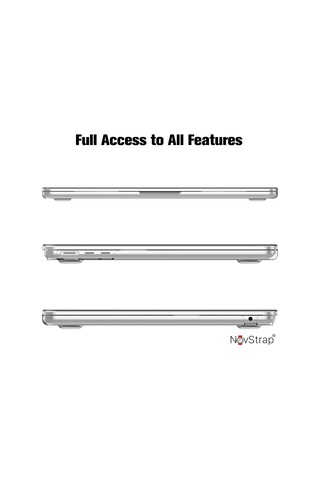 NovStrap Apple Uyumlu MacBook Air 13.6 inç 2022 M2 Çip A2681 Kılıf Sert Rubber Parlak Kapak Koruyucu