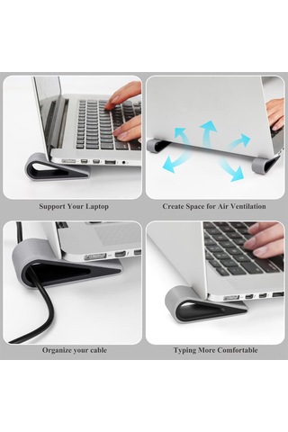 Jeemson Notebook Soğutucu Standı Kablosuz Oyuncu Ve Ofis Bilgisayarları İçin Ergonomik Masaüstü Aksesuarı 4 Adet Gri