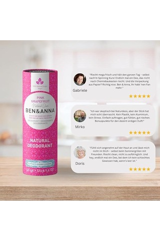 Ben & Anna Pink Grapefruit Vegan Deodorant Stick 40 G 94958