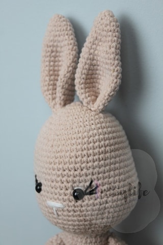 Aleylife Amigurumi Organik Tavşan Uyku- Oyun Arkadaşıaçık Pembe