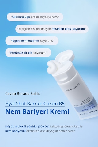 Hyalüronik Asitli Nem Bariyerini Güçlendiren Nemlendirici Krem Dermatory Hyal Shot Barrier Cream B5