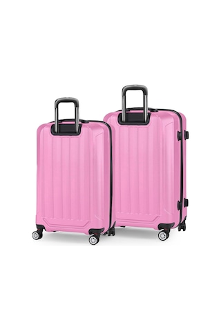 Spring Model Pembe Renk 2'li Valiz Seti Kabin + Orta Polo&sky Çok Renkli