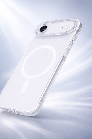 Apple iPhone 17 Air Uyumlu Kamera Korumalı Magsafe Wireless Şarj Özellikli Lüks Şeffaf Silikon Telefon Kılıfı Resimdeki