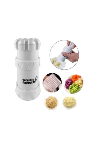 Jialan Çok Fonksiyonlu Sarımsak Presi, Sarımsak Dilimleyici, Beyaz