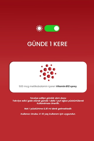 Erbatab Metilkobalamin B12 Sprey 10 ML