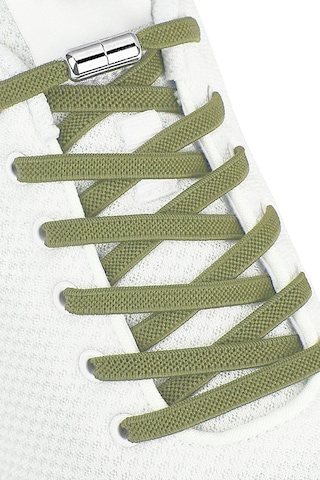 Ayarlanabilir 1 Çift Yeşil Vidalı Kapsül Uçlu 6 Mm Lastik Pratik Bağcık Yeşil