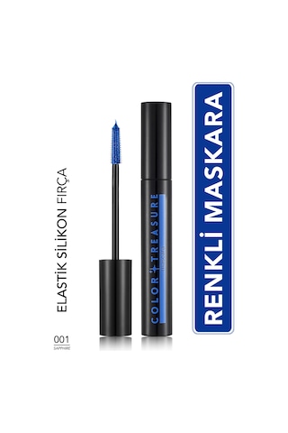 Flormar Color Treasure Hacim Veren & Yüksek Pigmentli Renkli Maskara 001 Sapphıre