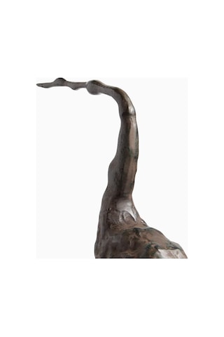 Crate & Barrel Aves Büyük Metal Vinç Heykeli 22" El Oyması Ve Cilalı Döküm Alüminyum, Zarif Ev Dekoru Dekoratif Hediyeler Gri
