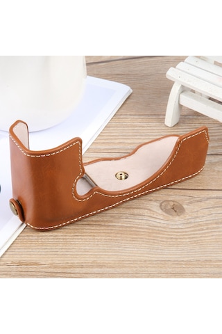 Nikon Zfc Parlak Pu Deri Kamera Yarım Kasa Tabanı İçin Kahverengi Diğer