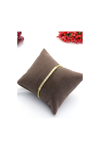 Caisyabutik Altın Kaplama Özel Seri Kararmaz Asansörlü Su Yolu Çelik Bileklik Altın