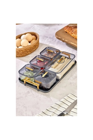 Depokon Antasit Gold 5 Lı Kahvaltı Seti 6 Kişilik Antrasit