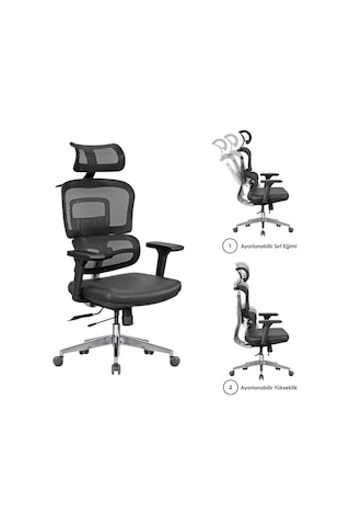 Casella Medusa Fileli Yönetici Koltuğu Ofi S Koltuğu Ergonomik, Şık Ve Fonksiyonel Siyah