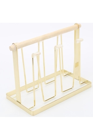 Dancemonkey Demir Mutfak Bardaklık Drenaj Rafı Altın Renk Çok Renkli