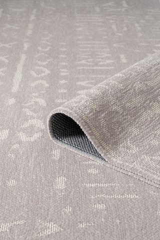 Mikasa Mks01g Gri Dekoratif Şönil Kilim İskandinav Desen Yıkanabilir Yumuşak Kaymaz Taban Halı