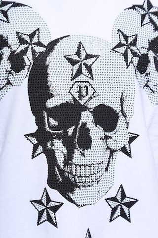 Baskılı Beyaz Bisiklet Yaka Sweatshirt - Wessi Siyah