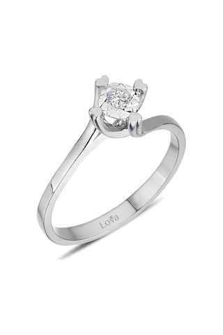 Lova 0,50 Karat Efektli Pırlanta Tektaş Yüzük - 1070098