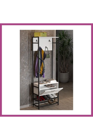 Gees Global Metal Portmanto Beyaz 180 Cm Gbzs