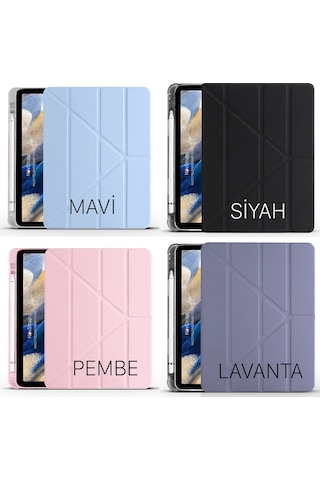 NovStrap Samsung Galaxy Tab S7 Fe Lte T730 T735 T737 Uyumlu Kılıf Smart Kalem Bölmeli Trifold Stand