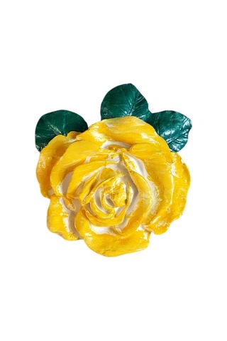 Uretti - Ayşe 7362 8995 El Yapımı Minik 2'li Sarı - Turuncu Renk Gül Magnet - 6 X 7 Cm 6x7