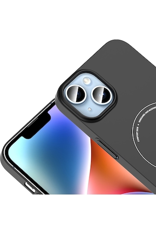 Maks Technology iPhone Uyumlu 13 Kılıf M-safe Şarj Özellikli Kamera Korumalı Mkst Elio Sert Pc Kapak - Derin Mor