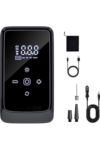 Padalink Kablosuz Araç Hava Pompa 140 Psı 3900mah Pil İle Dijital Manometre, Araba-motosiklet-bisiklet İçin Siyah, Hızlı Şarj Ve Akıllı Kontrol
