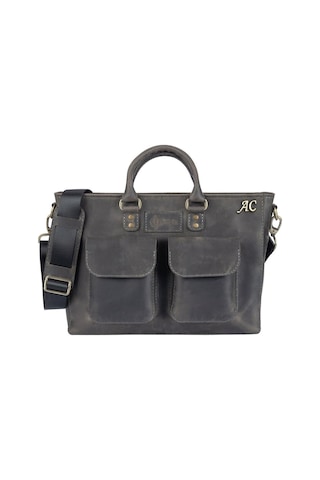 Isminize Özel Deri Evrak / Laptop Çantası-127420 Siyah