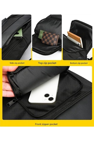 Arion-1330 Çok Amaçlı Büyük Kapasiteli Usb Şarj Portlu 15.6" Laptop Sırt Çantası Siyah