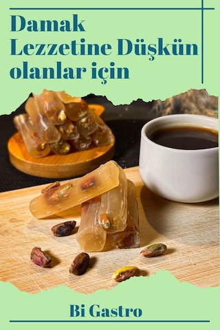 Sade Fıstıklı Çifte Kavrulmuş Fitil Lokum - Türk Lokumu - 400 Gr