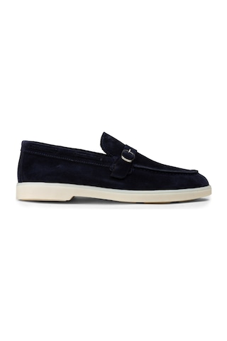 Deery Erkek Hakiki Süet Lacivert Tokalı Loafer - 02031mlcvc01
