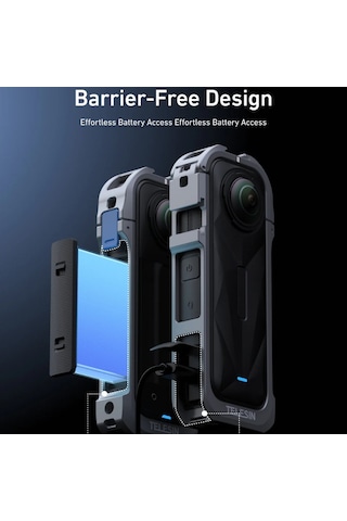 Telesin Insta360 X5 Uyumlu Utility Metal Çerçeve Utility Frame Metal Cage For Insta360 X5