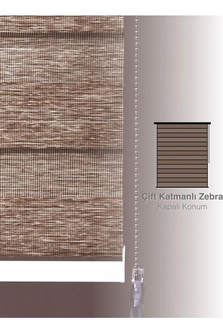 Venassa Kahverengi Bambu Zebra Stor Güneşlik Perde