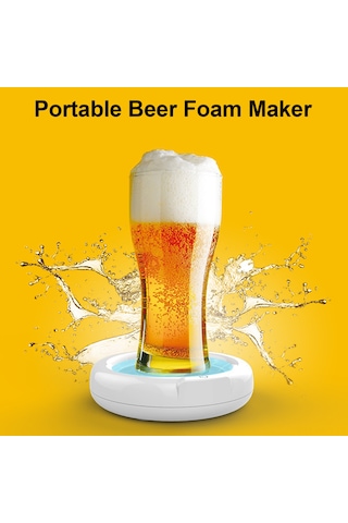 Monyee Ev Ve Bar İçin Ultrasonik Bira Köpükleyici, 1800mah Pil, Taşınabilir, Tek Tıkla Mükemmel Köpük Üretimi Beyaz