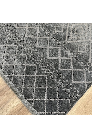 Hoom Rugs Fresh Cool 405 Yıkanabilir Antrasit Modern Halı Antrasit