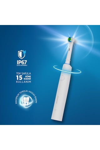 Polosmart Psc83 Şarjlı 5 Modlu Ip67 Suya Dayanıklı Diş Fırçası Beyaz Şarjlı