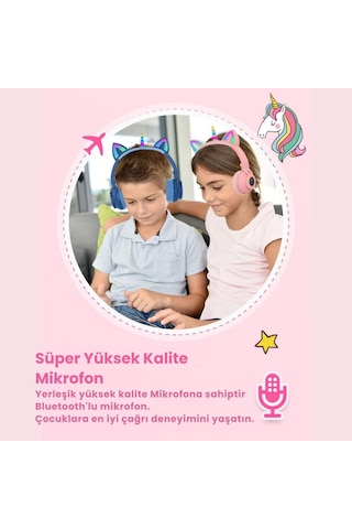 Polham Unicorn 94DB Kulak Pedli Bluetooth 5.3 Kulak Üstü Çocuk Kulaklığı