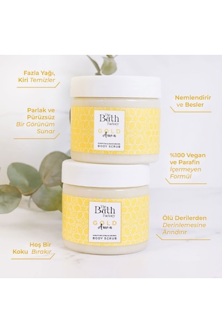 The Bath Factory Gold Aura Nemlendirici ve Arındırıcı Vücut Peeling 300 G