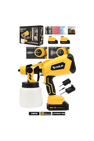Assur Plus 21V Çift Akülü 300 MM Vernik Sprey Boya Püskürtme Makinesi - 2519