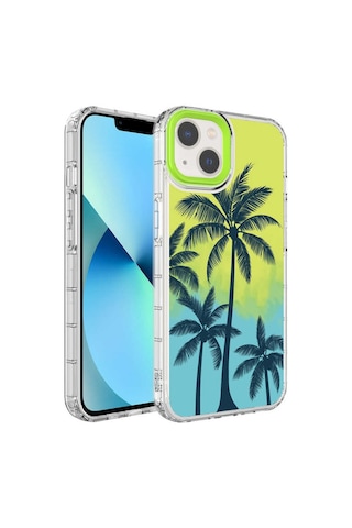 Apple Uyumlu iPhone 14 Plus Kamera Korumalı Renkli Desenli Sert Silikon Zore Korn Kapak