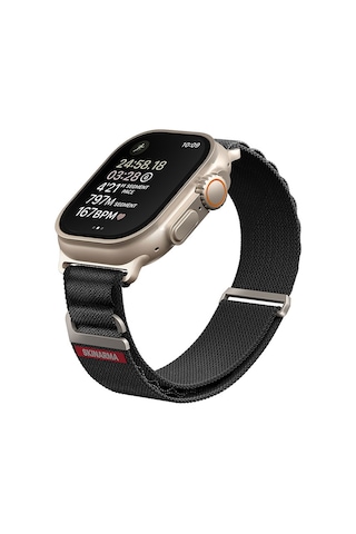Watch Ultra 49mm Kordon Skinarma Kobu Hasır Strap Kayış Siyah Siyah