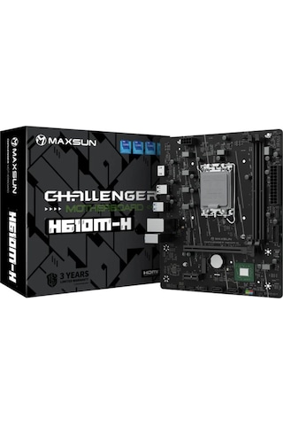 Maxsun Challenger H610m-h Lga1700 Ddr4 3200mhz M.2 Hdmı Matx Intel Anakart 12.13.14.nesil
