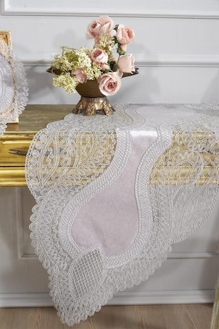 Fransız Güpürlü Kadife Yağmur Salon Takımı 5 Parça Gri Gri