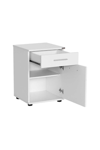 Tredline  Çekmeceli Kapaklı Komodin  Beyaz