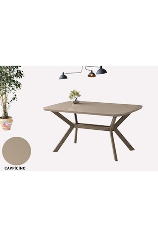 Anka Açılır Mdf Masa Tesla Metal Ayak Mutfak,salon,yemek Odası Masası 80x130 Cm Cappuccino