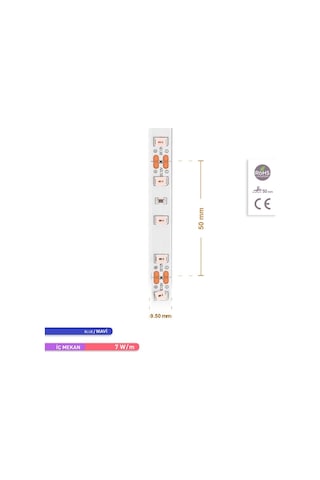 ACK Şerit LED 60 Led'li Mavi Işık 7W 5 Metre AS01-00806