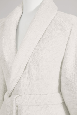 Sadem Organik Pine Şal Yaka Bornoz Krem