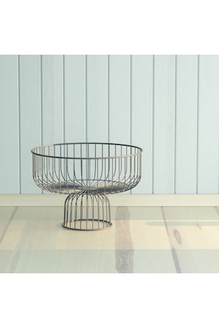 Teknotel Metal Meyve Sepeti Organizer Sepet Mat Siyah Mg527