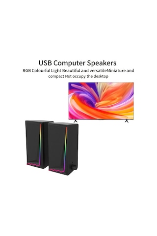 Willowhaven Siyah 1 Adet Rgb Işıklı Ses Sistemi, Usb Tak Çalıştır Bilgisayar Hoparlörü, Pc Tv Laptop İçin