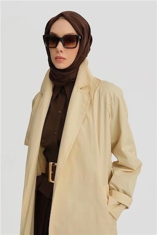 Armine Dikiş Efektli Pardesü 25y8210 Aytaşı Krem