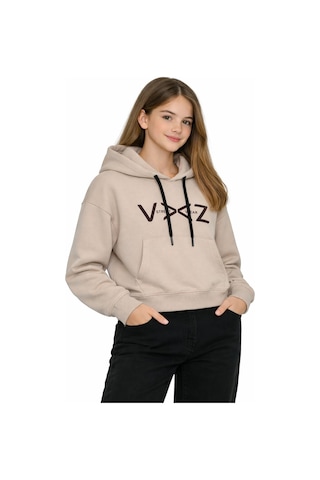 Kız Çocuk Kapüşonlu Sweatshirt Bgl-st05274 Taş